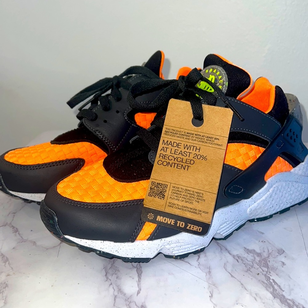 Huarache by Nike Neon Orange, Black &Grey Sneaker